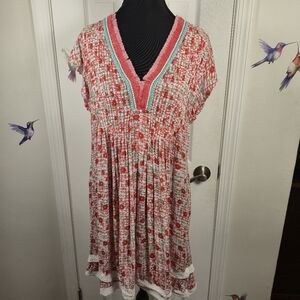 Poupette St. Barth Floral Caftan Mini Dress Size M
